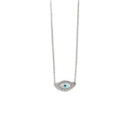 Del Corso Sterling Silver Blue Evil Eye Necklace with Zircon – Lightweight [Weight] – Perfect for Women – Hypoallergenic & Durable – Elegant Protective Jewelry with Spiritual and Cultural Significance for Everyday Wear and Special Occasions - Necklaces & Pendants - British D'sire