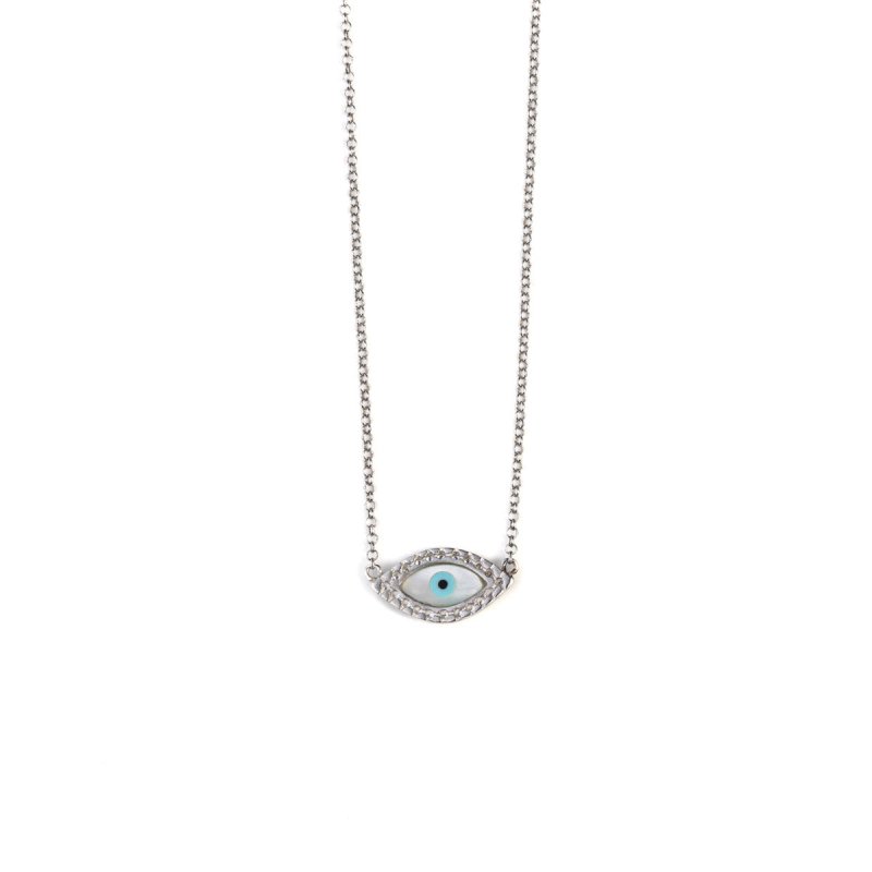 Del Corso Sterling Silver Blue Evil Eye Necklace with Zircon – Lightweight [Weight] – Perfect for Women – Hypoallergenic & Durable – Elegant Protective Jewelry with Spiritual and Cultural Significance for Everyday Wear and Special Occasions - Necklaces & Pendants - British D'sire
