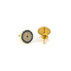 Del Corso Stud Eye Earrings with Zircon – 925 Sterling Silver Gold Plated - Lightweight - Perfect for Women - Hypoallergenic & Stylish Jewelry - Elegant Design for Daily Wear or Special Occasions - Earrings - British D'sire