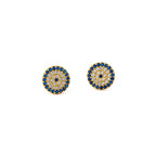 Del Corso Stud Eye Earrings with Zircon – 925 Sterling Silver Gold Plated - Lightweight - Perfect for Women - Hypoallergenic & Stylish Jewelry - Elegant Design for Daily Wear or Special Occasions - Earrings - British D'sire