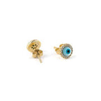 Del Corso Stud Eye Earrings with Zircon – Sterling Silver Gold Plated - Lightweight - Perfect for Women - Hypoallergenic & Durable - Stylish and Versatile Jewelry for Daily Wear or Special Occasions - Earrings - British D'sire