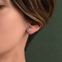 Del Corso Tiny Evil Eye Stud Earrings – 5mm Lightweight 925 Sterling Silver with 18K Gold Plating – Dainty Protective Jewelry for Women – Hypoallergenic, Stylish, Everyday Wear - Earrings - British D'sire