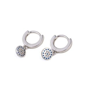 Del Corso Yianni Jewelry Eye Hoop Earrings – 925 Sterling Silver, 2.4 cm Length, 3.8 g – Handmade Evil Eye Hoops for Women, Protective Symbolic Jewelry, Lightweight, Hypoallergenic, Artisan Crafted in Greece Secondary image