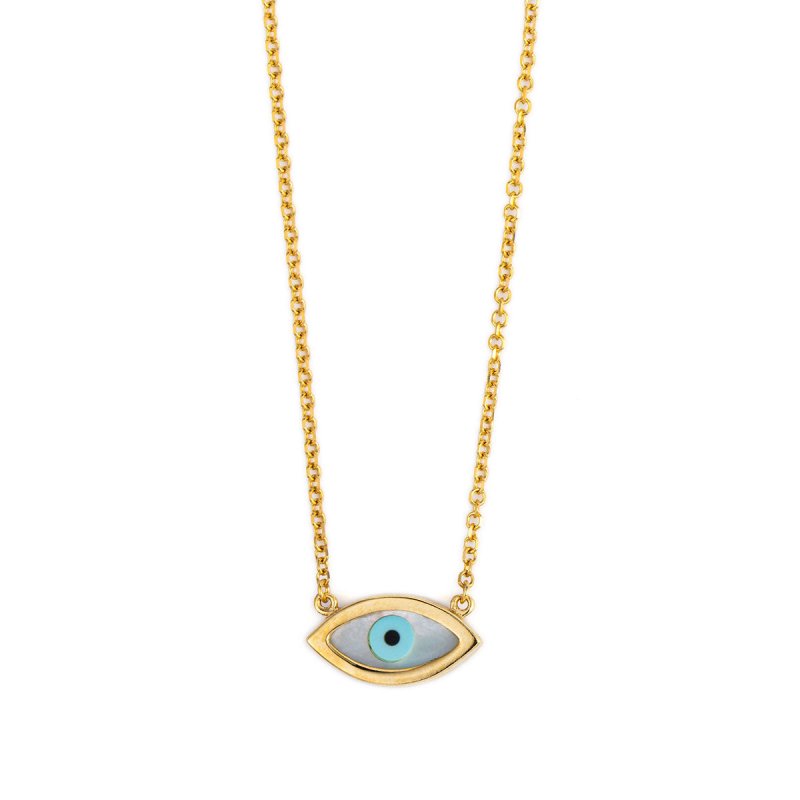 Del Corso Zircon Evil Eye Necklace – 9K Gold – Lightweight 1.4 g – Perfect for Women – Hypoallergenic & Durable – Elegant Protective Charm for Daily Wear and Special Occasions Secondary image
