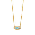 Del Corso Zircon Evil Eye Necklace – 9K Gold – Lightweight 1.4 g – Perfect for Women – Hypoallergenic & Durable – Elegant Protective Charm for Daily Wear and Special Occasions - Necklace - British D'sire