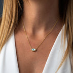 Del Corso Zircon Evil Eye Necklace – 9K Gold – Lightweight 1.4 g – Perfect for Women – Hypoallergenic & Durable – Elegant Protective Charm for Daily Wear and Special Occasions - Necklace - British D'sire