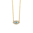 Del Corso Zircon Evil Eye Necklace – 9K Gold – Lightweight 1.4 g – Perfect for Women – Hypoallergenic & Durable – Elegant Protective Charm for Daily Wear and Special Occasions - Necklace - British D'sire