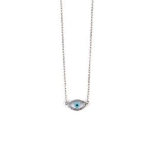 Del Corso Zirconia Evil Eye Necklace – Sterling Silver 925 – Lightweight 2.1 g – Perfect for Women – Hypoallergenic & Durable – Elegant Protective Charm for Daily Wear and Special Occasions - Necklaces & Pendants - British D'sire