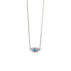 Del Corso Zirconia Evil Eye Necklace – Sterling Silver 925 – Lightweight 2.1 g – Perfect for Women – Hypoallergenic & Durable – Elegant Protective Charm for Daily Wear and Special Occasions - Necklaces & Pendants - British D'sire