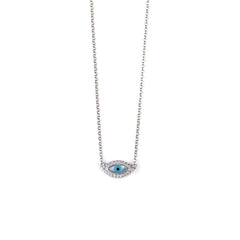 Del Corso Zirconia Evil Eye Necklace – Sterling Silver 925 – Lightweight 2.1 g – Perfect for Women – Hypoallergenic & Durable – Elegant Protective Charm for Daily Wear and Special Occasions - Necklaces & Pendants - British D'sire