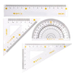 Deli 4 in 1 Student Exam Ruler Four - piece Set Containing Ruler Triangle Protractor - British D'sire