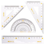 Deli 4 in 1 Student Exam Ruler Four - piece Set Containing Ruler Triangle Protractor - British D'sire