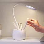 Deli 4326 Three - gear Adjustable Ring USB Charging Desk Lamp with Pen Holder - British D'sire