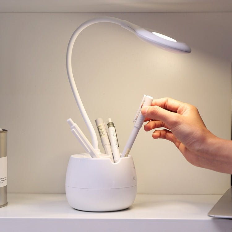 Deli 4326 Three - gear Adjustable Ring USB Charging Desk Lamp with Pen Holder - British D'sire