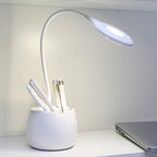 Deli 4326 Three - gear Adjustable Ring USB Charging Desk Lamp with Pen Holder - British D'sire