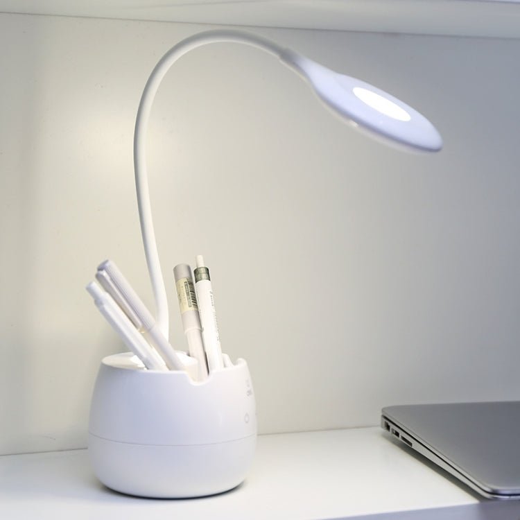 Deli 4326 Three - gear Adjustable Ring USB Charging Desk Lamp with Pen Holder - British D'sire