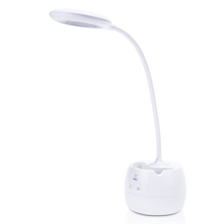 Deli 4326 Three - gear Adjustable Ring USB Charging Desk Lamp with Pen Holder - British D'sire