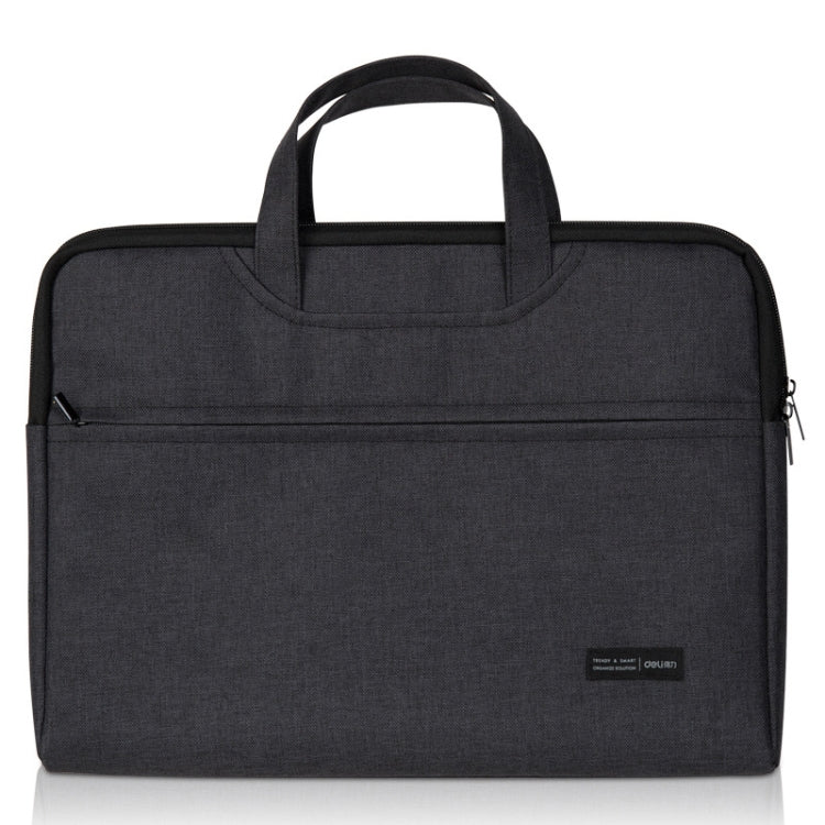 Deli 5590 Portable Briefcase Meeting Record Storage Bag Computer Bag(Black) - British D'sire