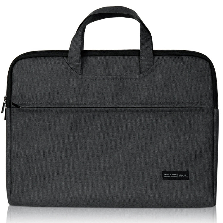 Deli 5590 Portable Briefcase Meeting Record Storage Bag Computer Bag(Gray) - British D'sire