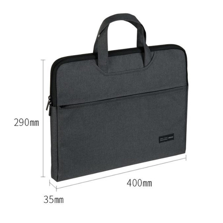 Deli 5590 Portable Briefcase Meeting Record Storage Bag Computer Bag(Gray) - British D'sire