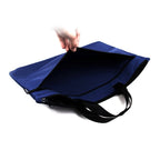 Deli 5840 Portable Canvas Zipper File Bag Double Simple Storage Bag(Dark Blue) - British D'sire
