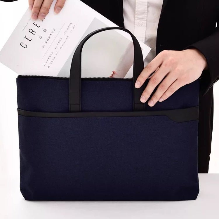Deli 63750 Office Portable Zipper Document Bag Double-Layer Conference Information Bag(Blue) Secondary image