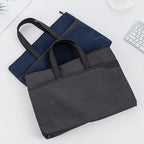 Deli 63750 Office Portable Zipper Document Bag Double - Layer Conference Information Bag(Gray) - British D'sire