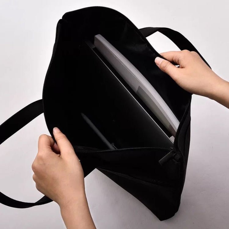 Deli 63750 Office Portable Zipper Document Bag Double - Layer Conference Information Bag(Gray) - British D'sire