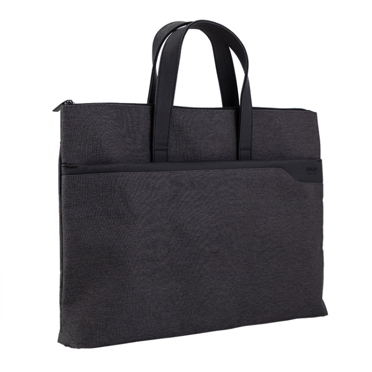 Deli 63750 Office Portable Zipper Document Bag Double - Layer Conference Information Bag(Gray) - British D'sire Main image