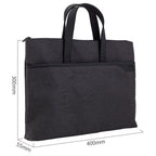 Deli 63750 Office Portable Zipper Document Bag Double - Layer Conference Information Bag(Gray) - British D'sire