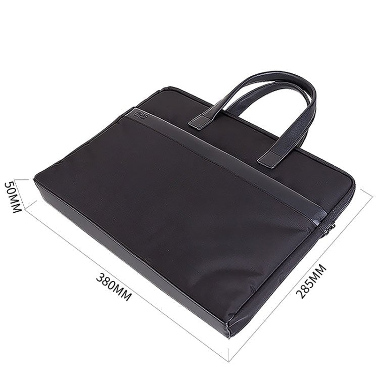 Deli 63751 Front And Rear Double Pockets Multi - Layer Briefcases Handheld Meeting Bag(Dark Gray) - British D'sire