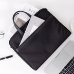 Deli 63751 Front And Rear Double Pockets Multi - Layer Briefcases Handheld Meeting Bag(Dark Gray) - British D'sire
