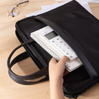 Deli 63751 Front And Rear Double Pockets Multi - Layer Briefcases Handheld Meeting Bag(Dark Gray) - British D'sire