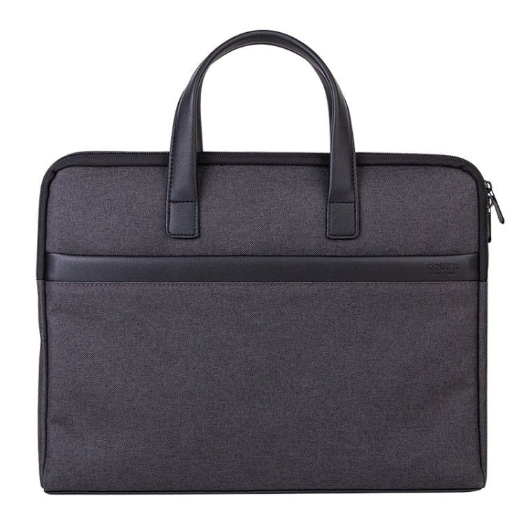 Deli 63751 Front And Rear Double Pockets Multi - Layer Briefcases Handheld Meeting Bag(Dark Gray) - British D'sire
