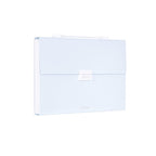 Deli 72410 A4 Layered File Information Bag Office Student File Storage Bag(Light Blue) - British D'sire