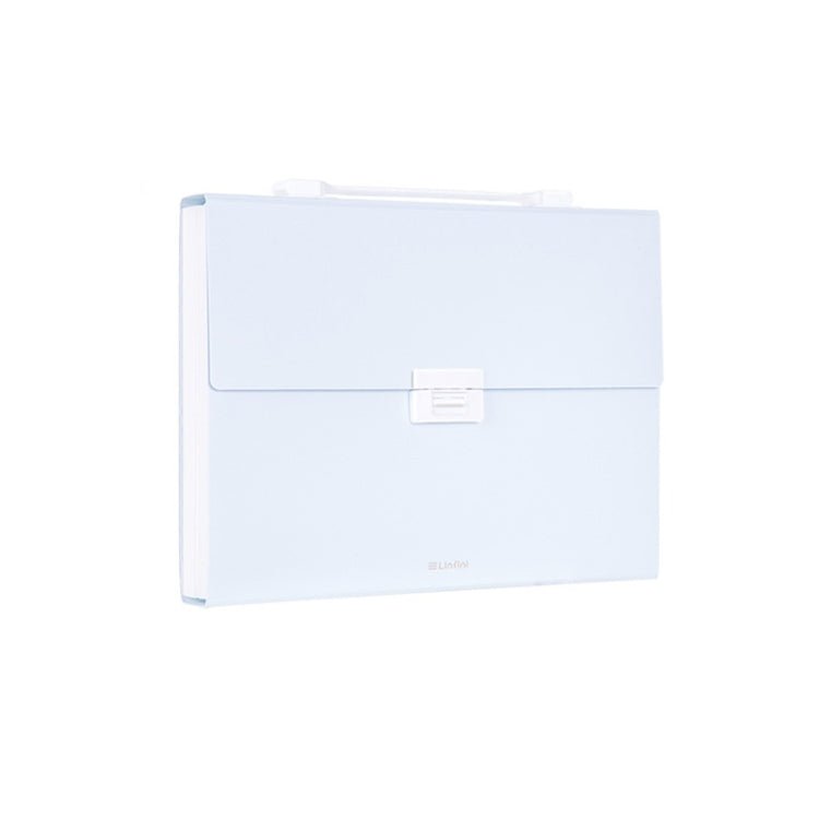 Deli 72410 A4 Layered File Information Bag Office Student File Storage Bag(Light Blue) - British D'sire