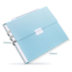 Deli 72410 A4 Layered File Information Bag Office Student File Storage Bag(Light Blue) - British D'sire