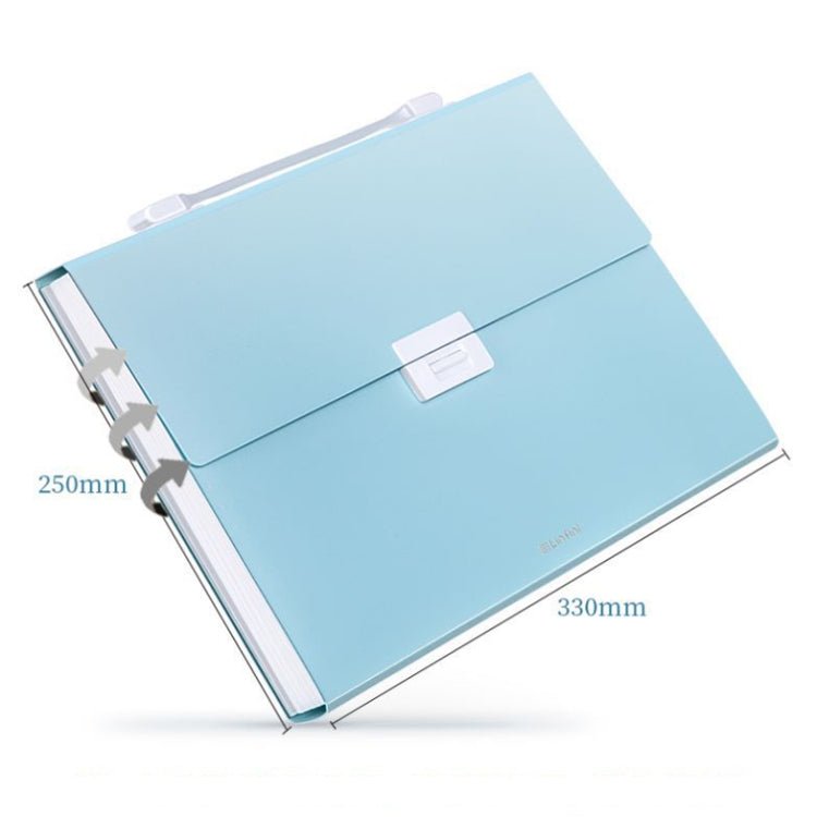 Deli 72410 A4 Layered File Information Bag Office Student File Storage Bag(Light Blue) - British D'sire