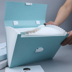 Deli 72410 A4 Layered File Information Bag Office Student File Storage Bag(Light Gray) - British D'sire