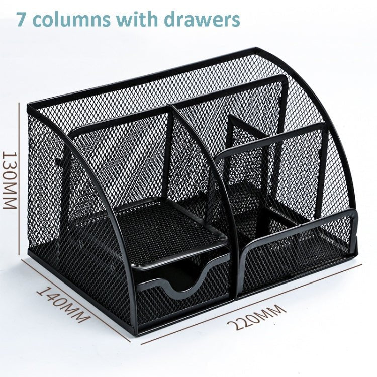 Deli 9200 Full Metal Hollow Pen Holder Office Supplies Storage Box(Black) Secondary image