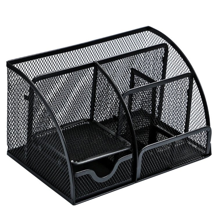 Deli 9200 Full Metal Hollow Pen Holder Office Supplies Storage Box(Black) - British D'sire Main image