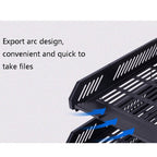 Deli 9209 Office Storage Supplies Three - Tier File Box(Blue) - British D'sire