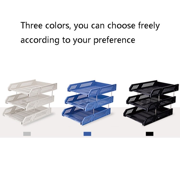 Deli 9209 Office Storage Supplies Three - Tier File Box(Blue) - British D'sire