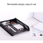 Deli 9209 Office Storage Supplies Three - Tier File Box(Gray) - British D'sire