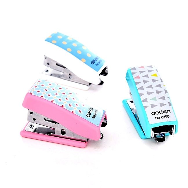 Deli Creative Stationery Geometry Stapler Colorful Fashion Stapler School Office Supplies Small, Size: 4.9*2.2cm, Random Color Delivery Secondary image