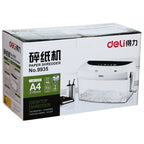 Deli Office Series Hand - cranked A4 / CD / Card Desktop Paper Shredder, Waste - bin Volume: 4L (No. 9935)(White) - British D'sire