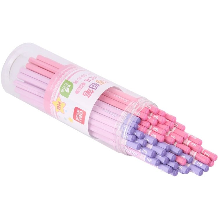 Deli S928 50 PCS/Barrel HB Pencil Students Round Writing Pencil(Blue) - British D'sire