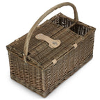 Deluxe Retro Double Lidded Wicker Fitted Picnic Basket - Fitted Picnic Baskets - British D'sire