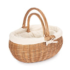 Deluxe Wicker Shopping Basket With White Lining - Shopping Baskets - British D'sire