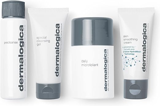 Dermalogica Discover Healthy Skin Kit, Polishes, Cleanses, Moisturisers, Precleanse 29ml, Special Cleansing Gel 14ml, Daily Microfoliant 13ml, Skin Smoothing Cream 14ml , for All Skin Types - British D'sire Main image